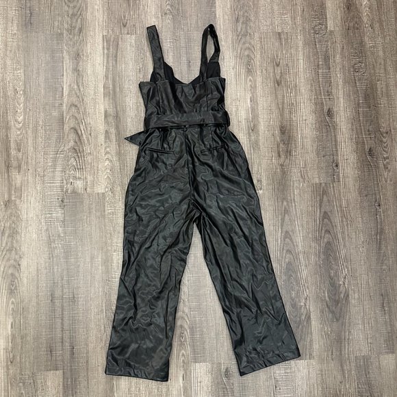 Black Leather Jumpsuit - Picture 2 of 2